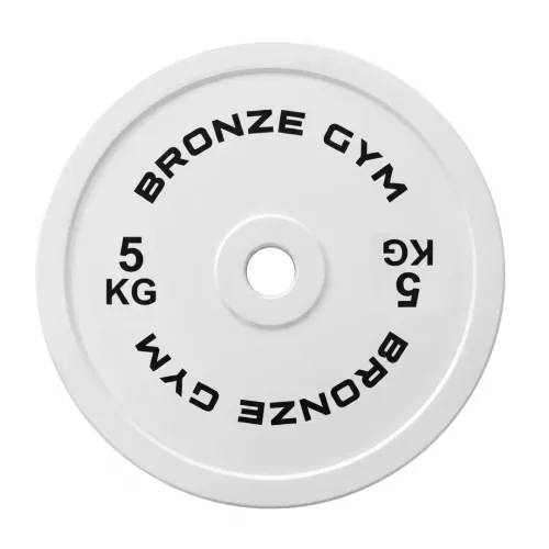 Диск калиброванный BRONZE GYM для пауэрлифтинга белый 5 кг